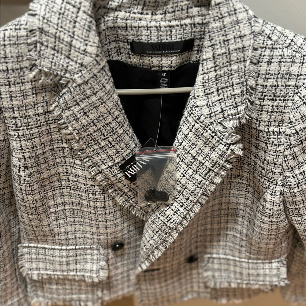White House Black Market Tweed Blazer - Black and White NWT